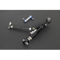 PILLOW BALL V2 FRONT ADJUSTABLE LOWER CONTROL ARM W/ SWAY BAR LINK BLACK NISSAN SILVIA 200SX S14/S15, SKYLINE R32 GTS-T